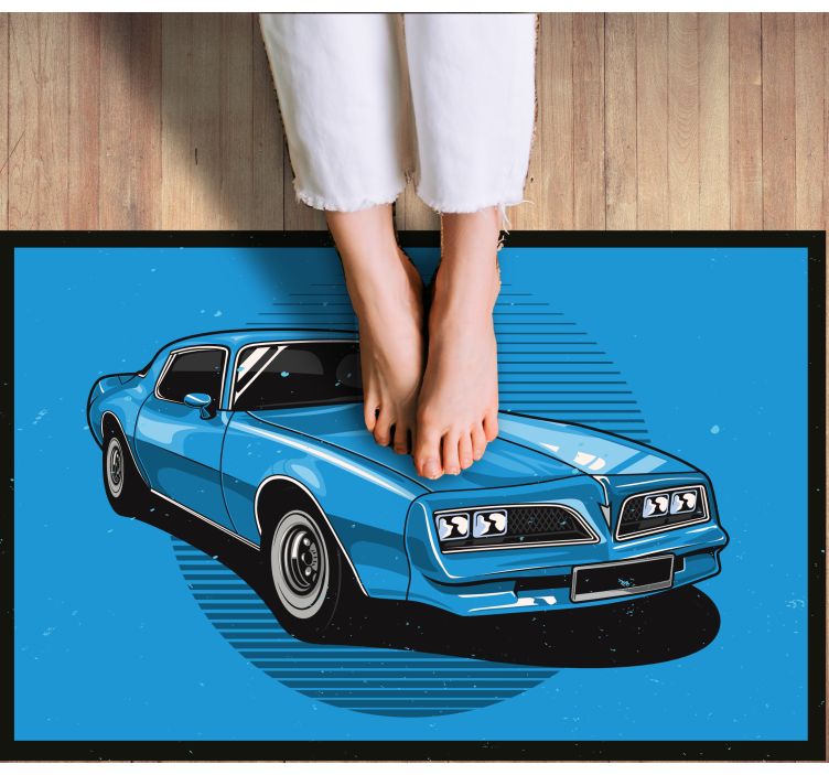 Timeless Azure Automobile blue vinyl rug - TenStickers