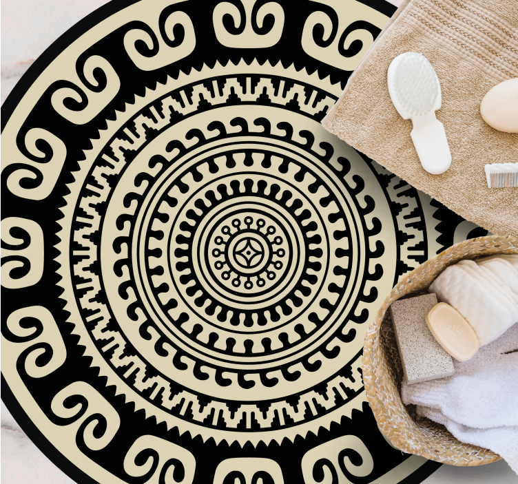 Classic circular pattern mandala vinyl rug - TenStickers