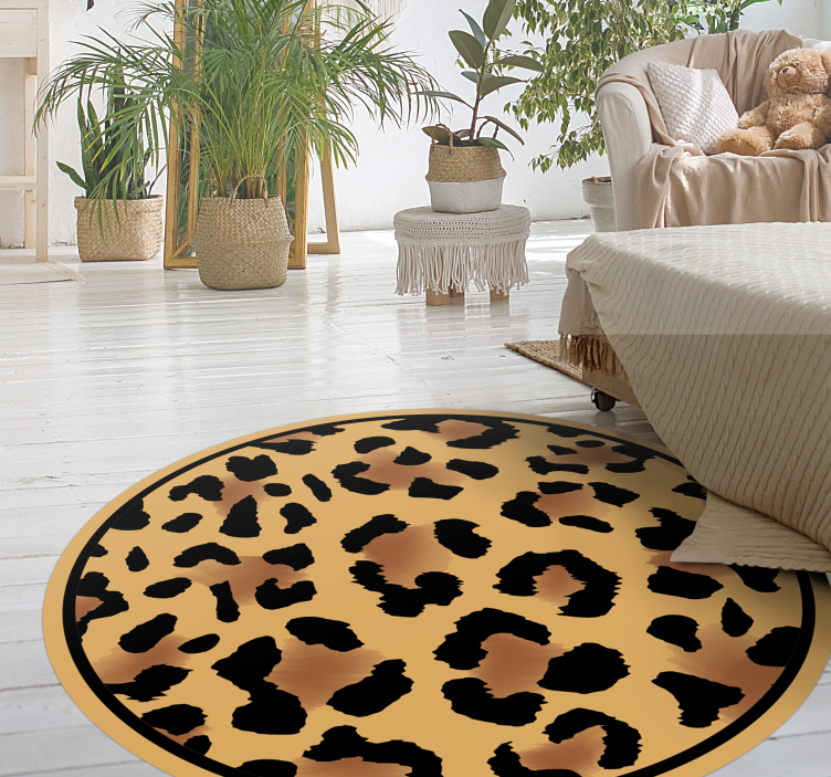Classic leopard skin animal print vinyl rug - TenStickers