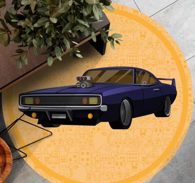Classic Muscle Car teenager vinyl rug - TenStickers