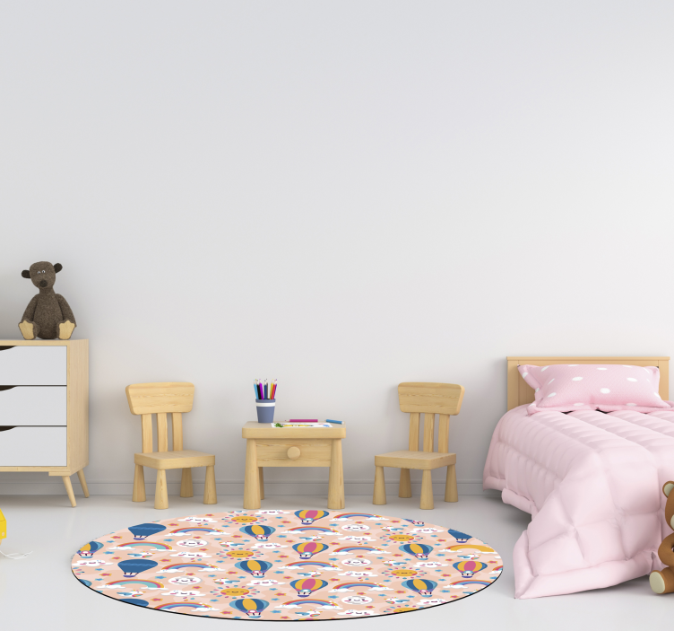 Enchanting clouds and rainbows babies vinyl rug - TenStickers