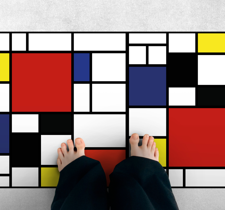Color Block Pattern modern vinyl rug - TenStickers