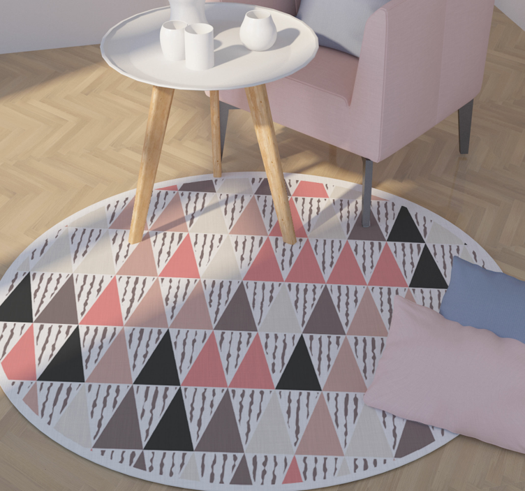 Color triangles pattern nordic rug - TenStickers