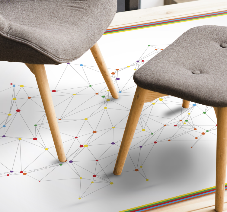 Colorful connected dots modern vinyl rug - TenStickers