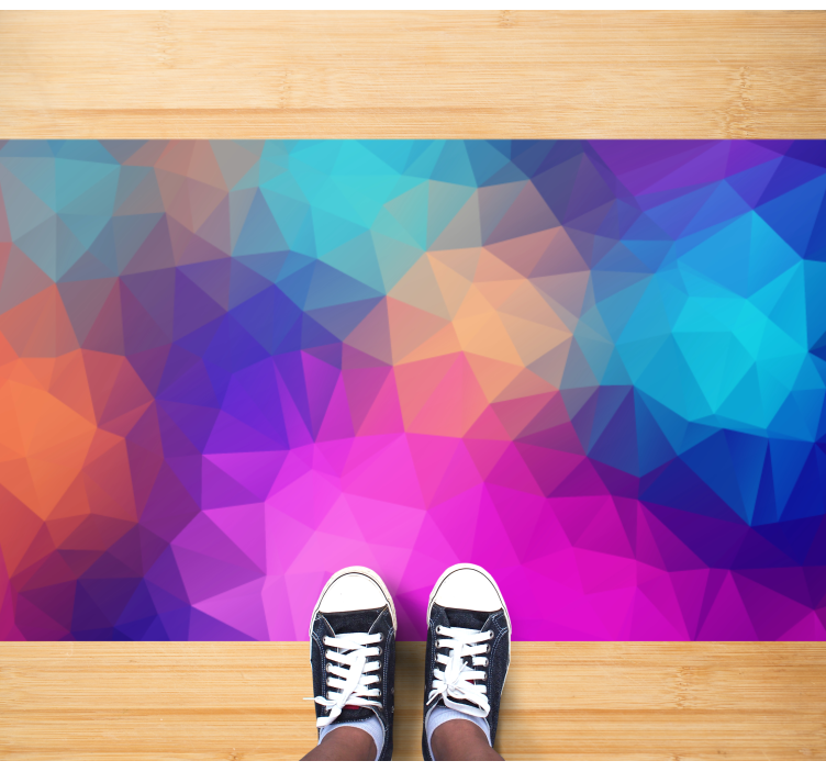 Colorful Fusion geometric vinyl rug - TenStickers