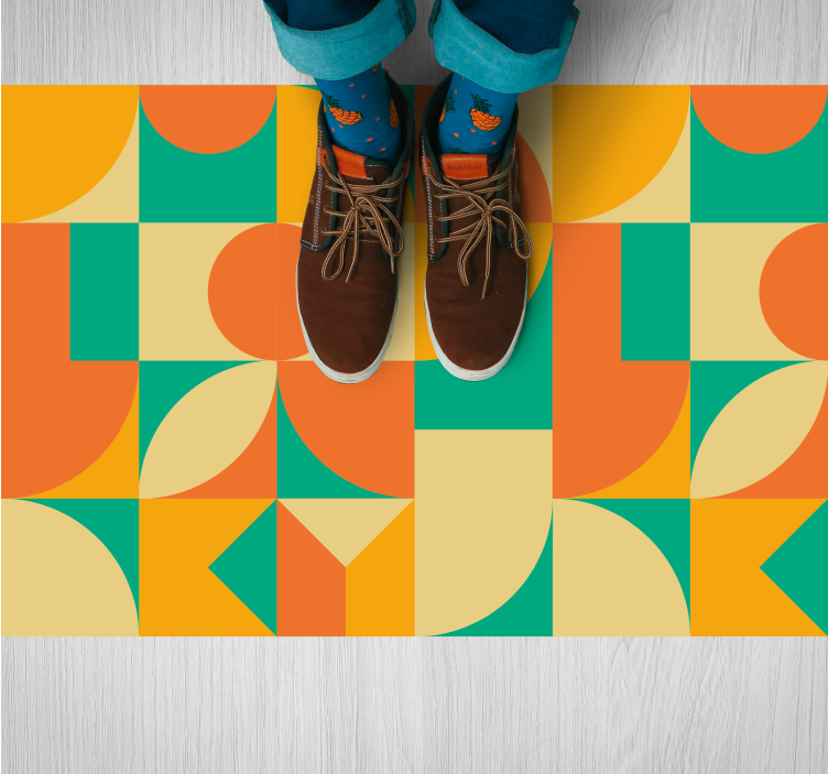 Colorful Geometric Pattern geometric vinyl rug - TenStickers
