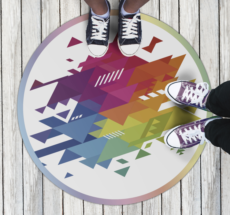 Colorful Geometric Shapes geometric vinyl rug - TenStickers