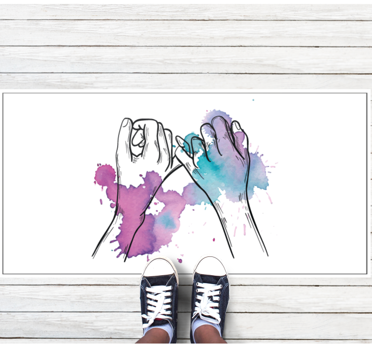 Colorful Hand Gesture teenager vinyl rug - TenStickers