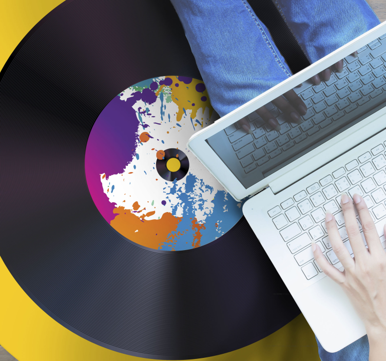 Colorful LP art	 modern rug - TenStickers