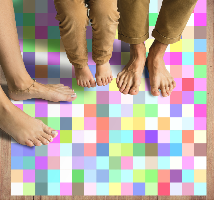 Colorful squares pixel pattern geometric rugs - TenStickers