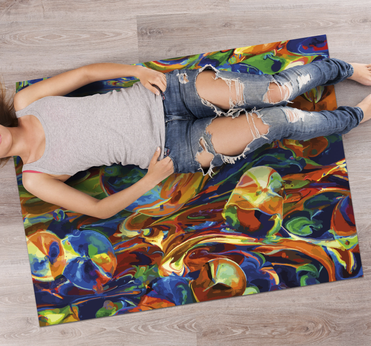 Colorful swirl effects vinyl rug - TenStickers