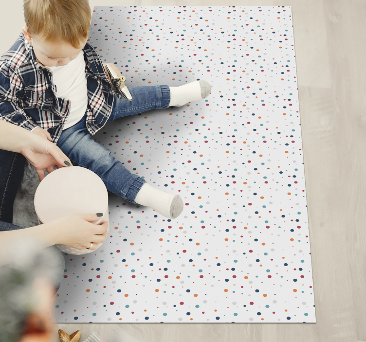 Colourful dots nordic vinyl rug - TenStickers