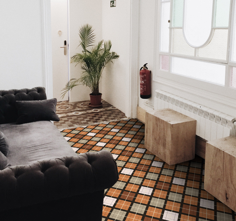 Geometric diamond pattern geometric rugs - TenStickers