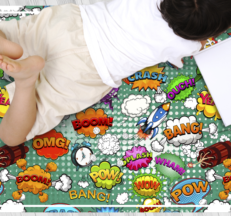 Comic audio effects teenager vinyl rug - TenStickers