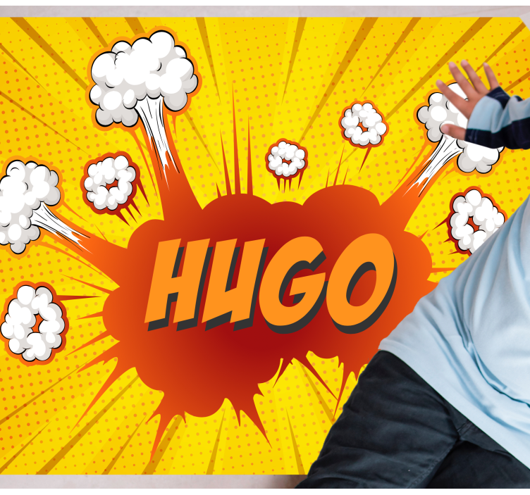Comic explosion with name custom vinyl rug - TenStickers