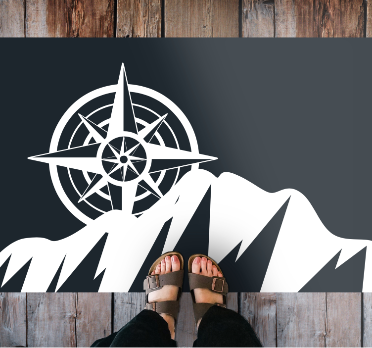 Compass Mountain Artwork modern vinyl rug - TenStickers