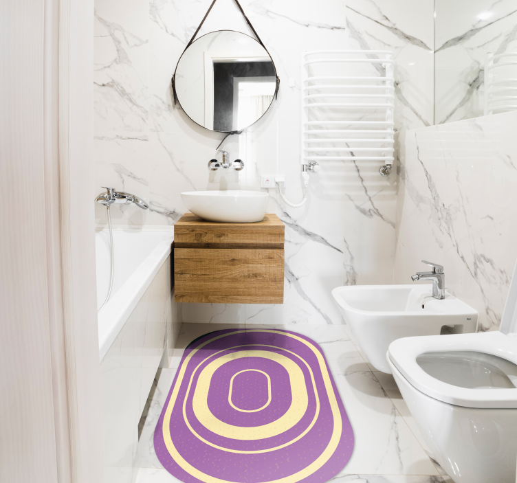 Concentric Ellipses bathroom vinyl rug - TenStickers