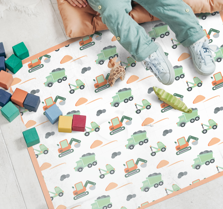 Construction Playtime vinyl rug - TenStickers