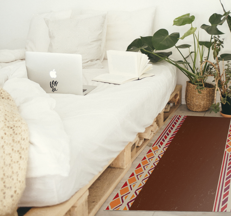 Contemporary Brown Border modern rug - TenStickers