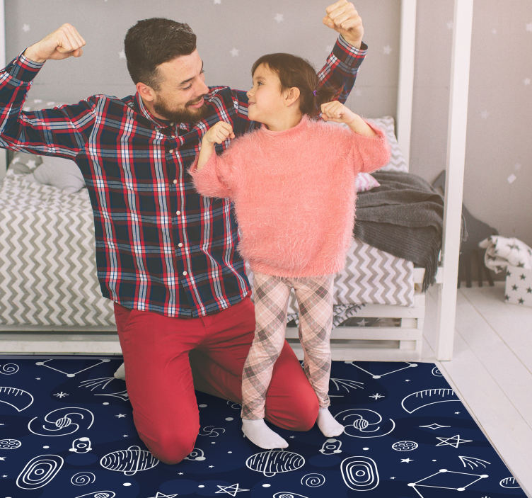 Cosmic Themed Space vinyl rug - TenStickers