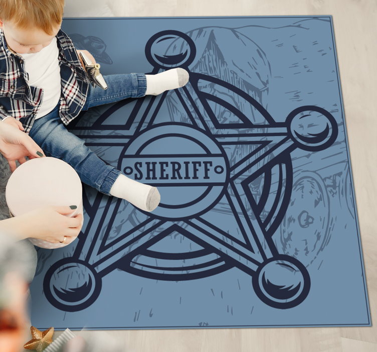 Cowboy star vinyl bedroom rug - TenStickers