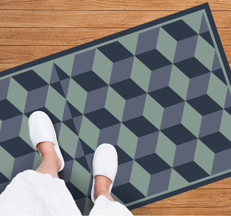 Cubic Pattern Play geometric vinyl rug - TenStickers