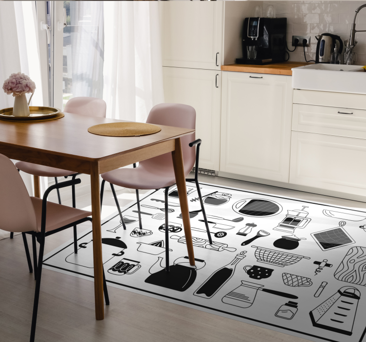 Culinary icons collection kitchen vinyl rug - TenStickers
