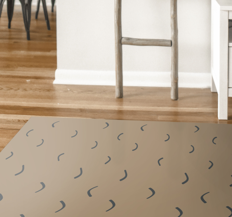 Curved brown pattern minimalist vinyl rug - TenStickers