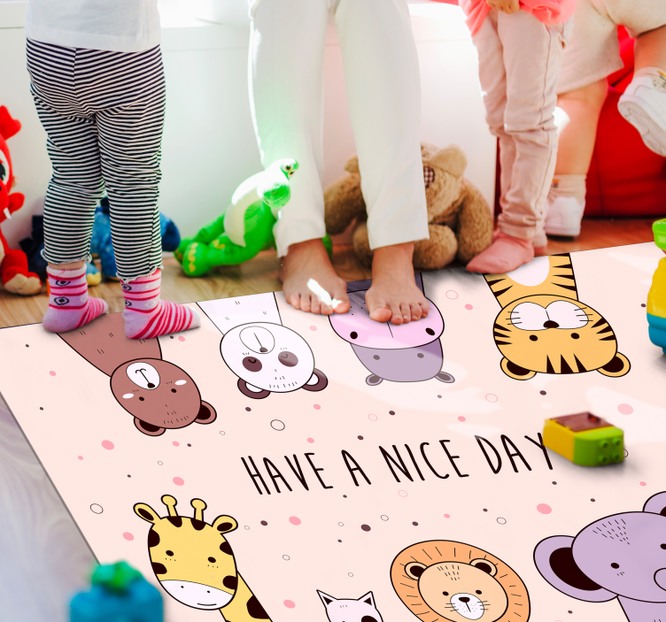 Custom cartoon animal kids vinyl rug - TenStickers