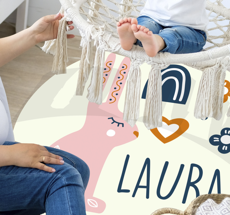 Customizable Bunny custom vinyl rug - TenStickers