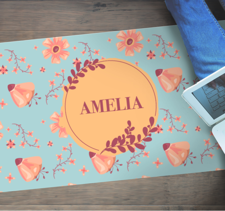 Floral Arrangement custom vinyl rug - TenStickers