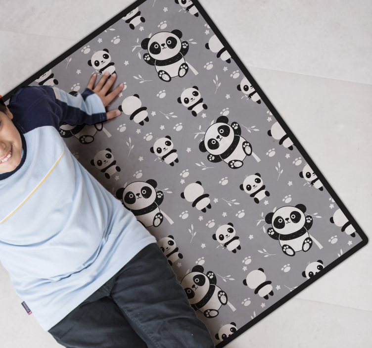 Cute and lovely Pandas animal rug - TenStickers