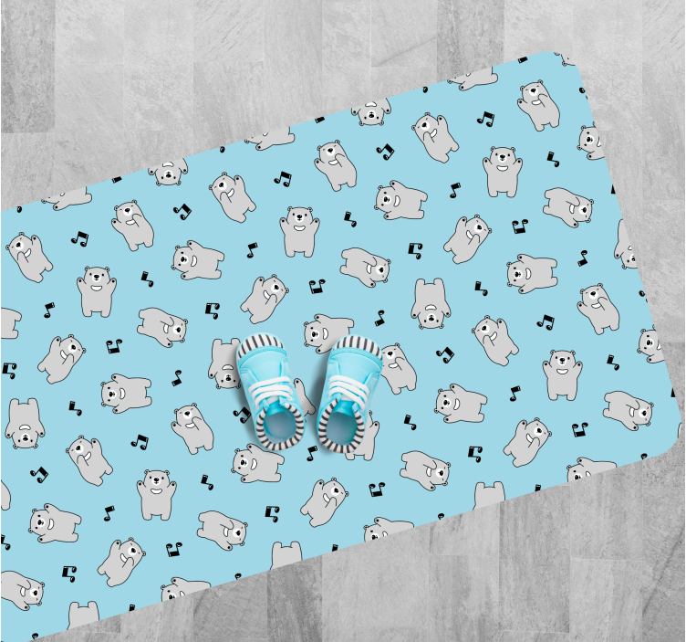 Cute Bear Characters nursery vinyl rug - TenStickers