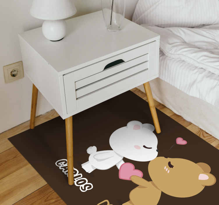 Cute bear couple custom vinyl rug - TenStickers