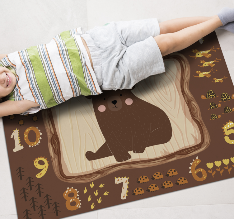 Bear educational design kids vinyl rug - TenStickers