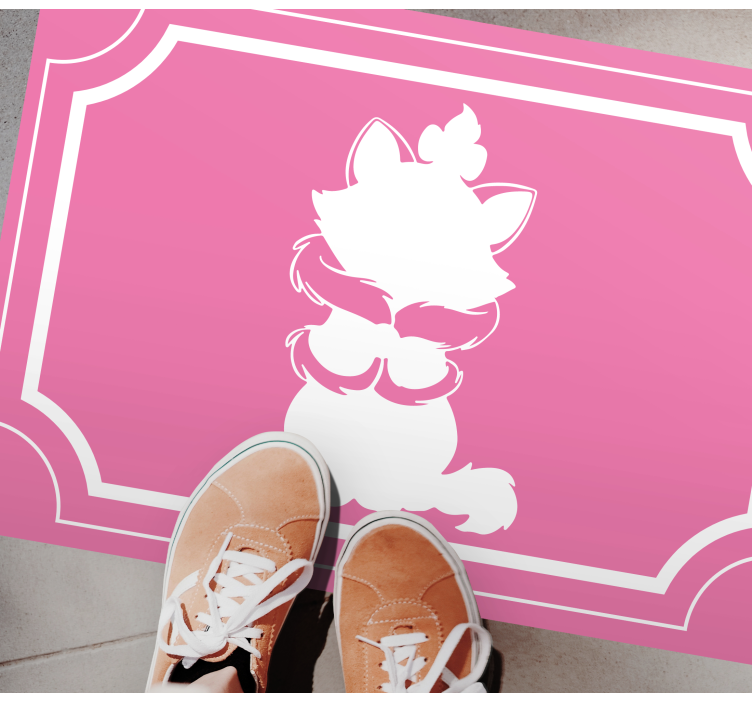 Cute Cat Silhouette vinyl rug - TenStickers