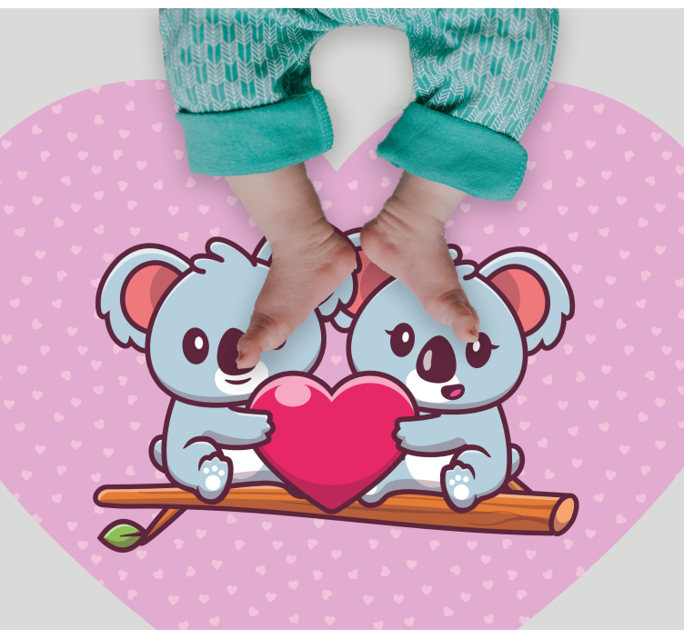 CUTE KOALAS LOVINGLY HUGGING kids vinyl rug - TenStickers