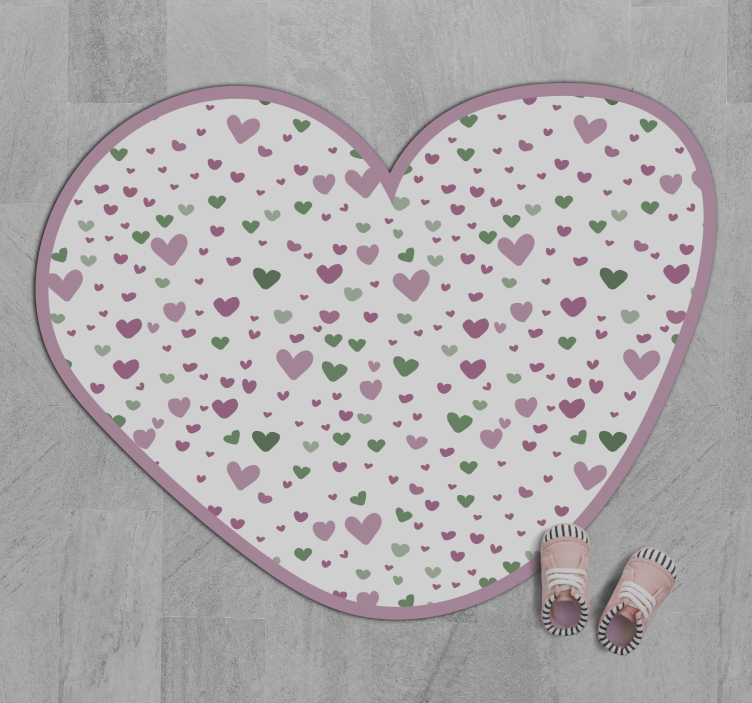 Cute Little Hearts kids vinyl rug - TenStickers