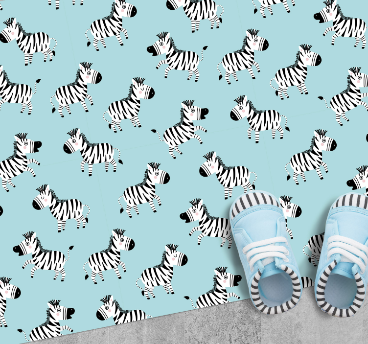 Cute Zebra for Kids vinyl rug - TenStickers