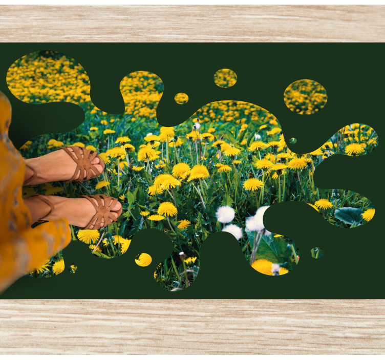 Dandelion Field flower vinyl rug - TenStickers