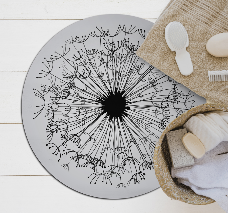 Dandelion Silhouette flower vinyl rug - TenStickers