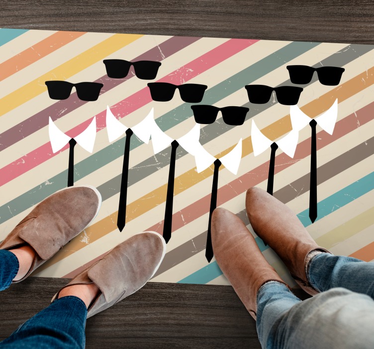 Dapper Group Attire stripes vinyl rug - TenStickers
