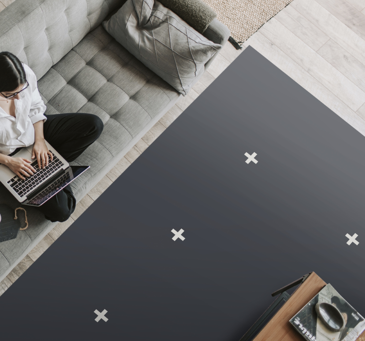 Dark Geometric Pattern minimalist vinyl rug - TenStickers