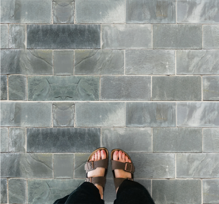 Dark grey stone rustic pattern tile carpet - TenStickers