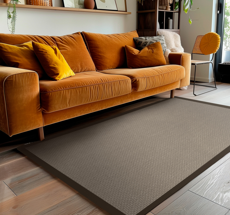 Darker color outline beige vinyl rug - TenStickers