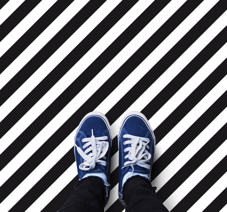 Diagonally Striped Pattern stripes vinyl rug - TenStickers