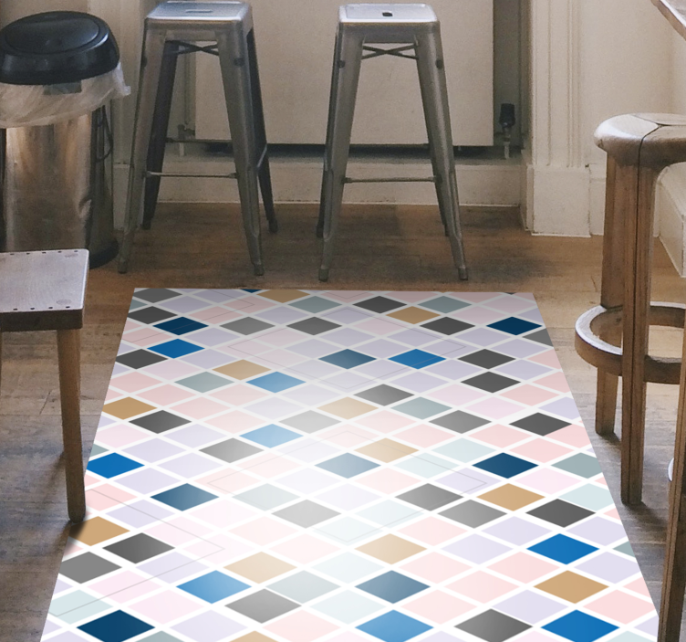 Diamond pattern tile vinyl rug - TenStickers