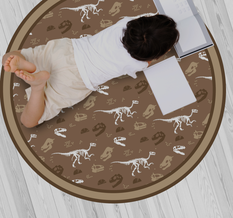 Dinosaur Motifs vinyl rug - TenStickers