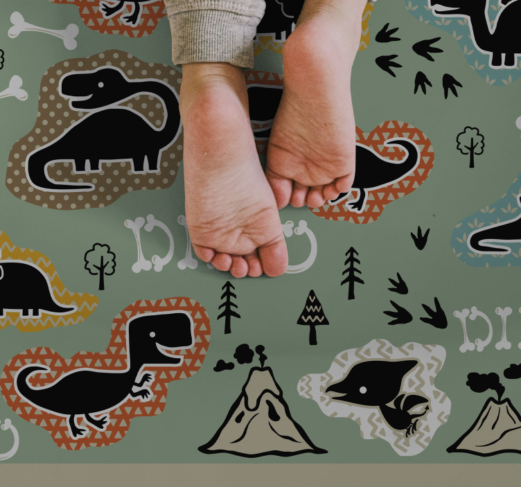 Dinosaur Playground vinyl rug - TenStickers