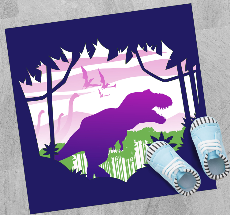 Dinosaur Silhouette vinyl rug - TenStickers
